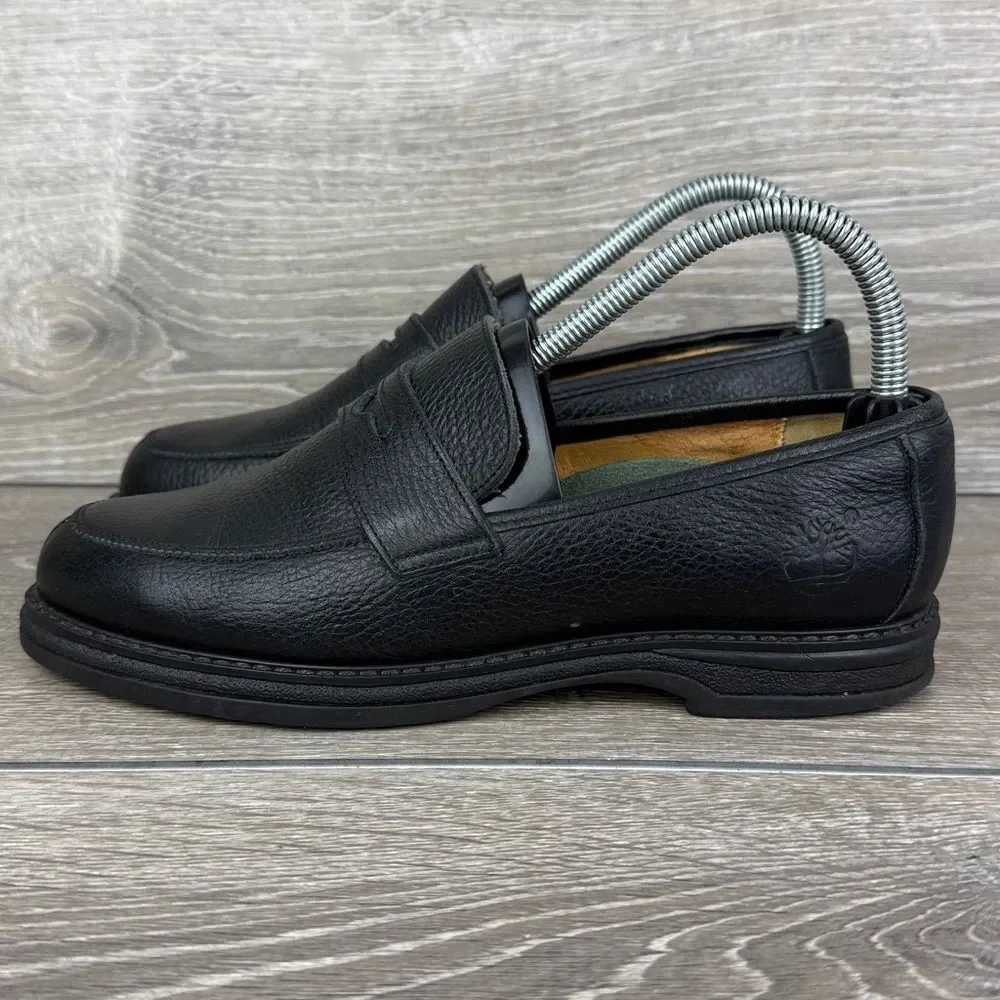 Timberland 42370 Women’s Sz 6.5M Waterproof Pebbled Black Leather Slip On Loafer
